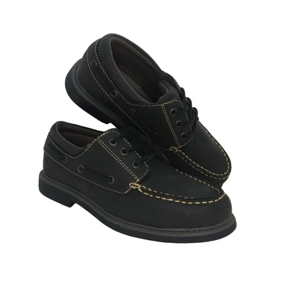 G.H. Bass Boys NEW w/Tags & Box Black Leather Casual Sneakers - sz. 3M
